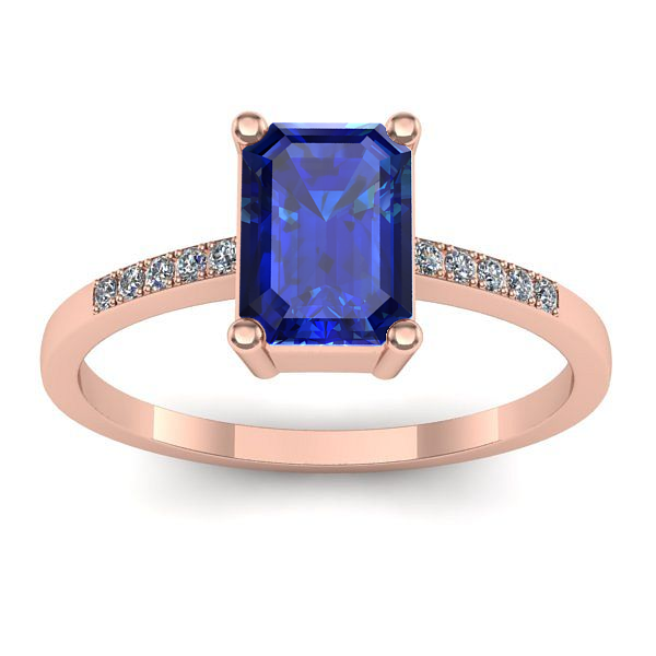 Inel logodna cu safir dreptunghiular