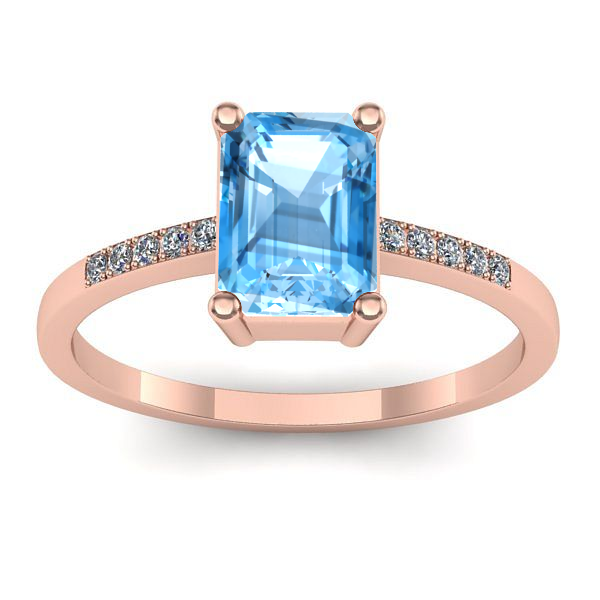 Inel de logodna cu topaz blue dreptunghiular