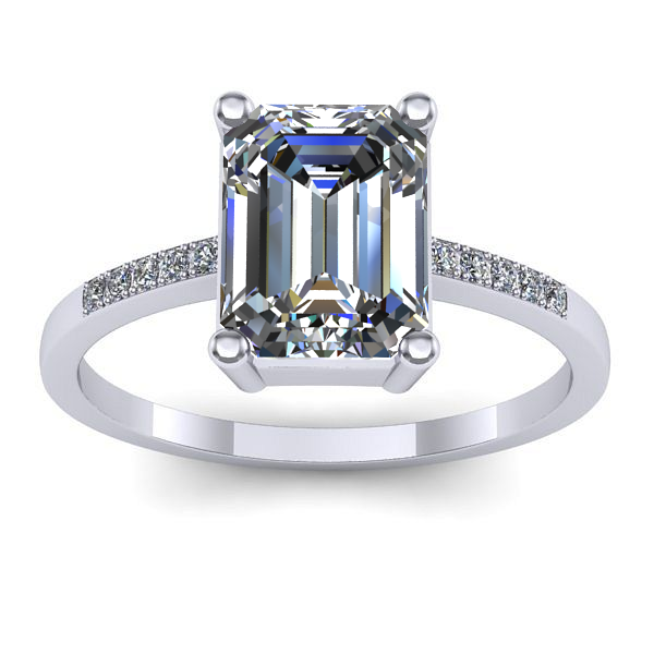 Inel de logodna cu diamant emerald cut