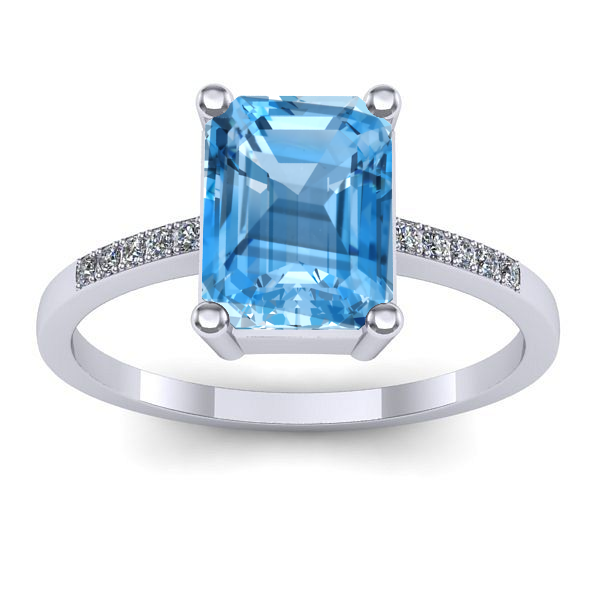 Inel cu topaz blue dreptunghiular