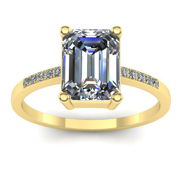 Inel de logodna cu diamant emerald cut