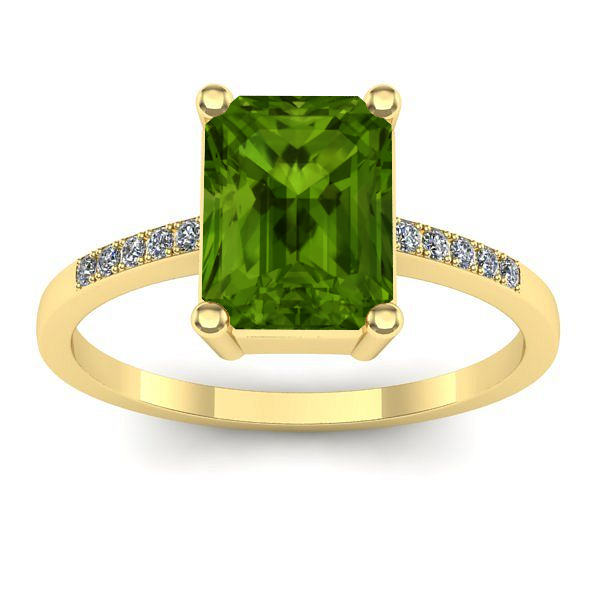 Inel de logodna cu peridot dreptunghiular