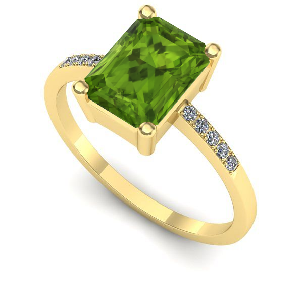Inel de logodna din aur galben cu peridot