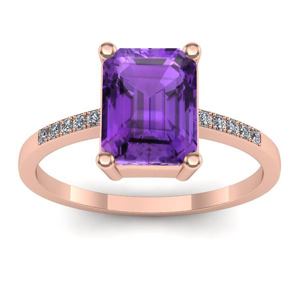 Inel cu ametist dreptunghiular