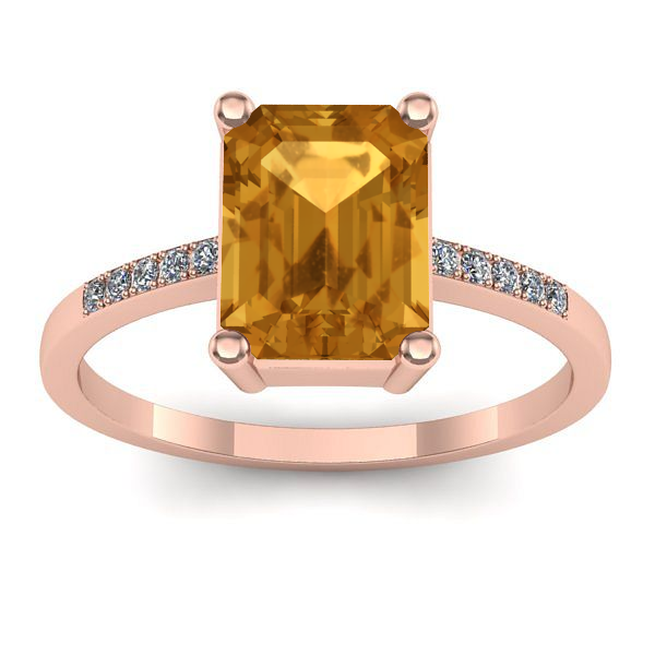 Inel logodna cu citrin dreptunghiular