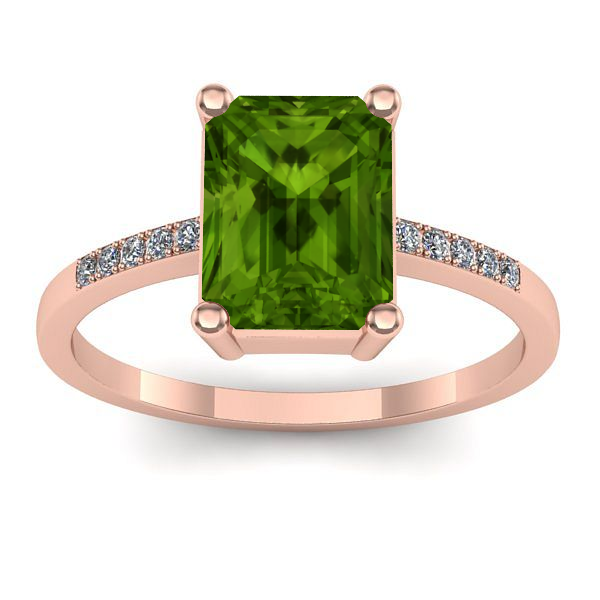 Inel logodna cu peridot dreptunghiular