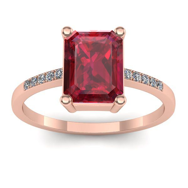 Inel cu rubin dreptunghiular