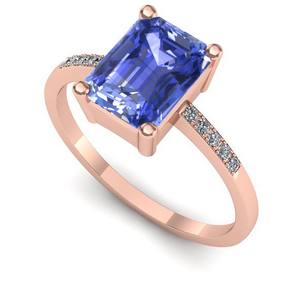 Inel de logodna din aur roz cu tanzanit