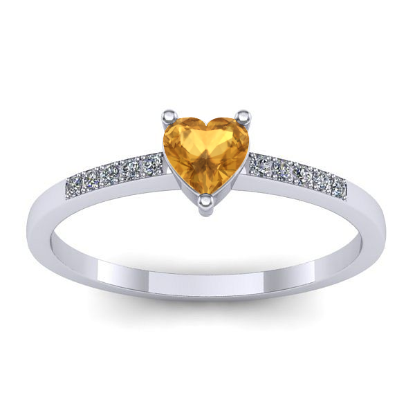 Inel de logodna cu citrin inima