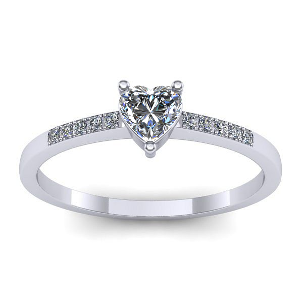 Inel logodna cu diamant inima