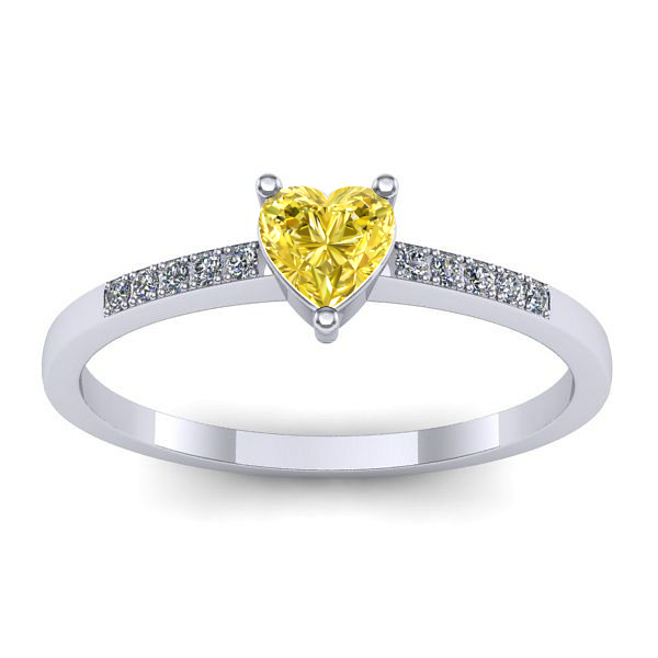 Inel de logodna cu safir galben inima