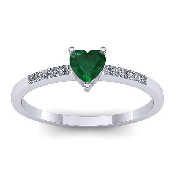 Inel logodna cu smarald inima