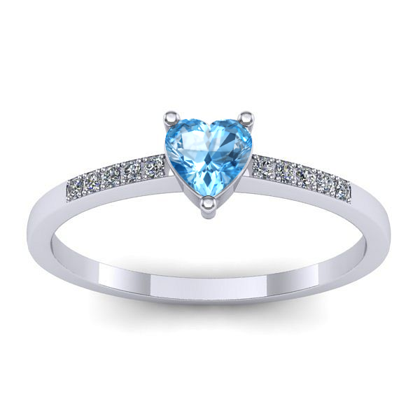 Inel logodna cu topaz blue inima
