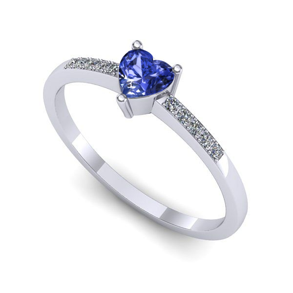 Inel din aur alb cu tanzanit