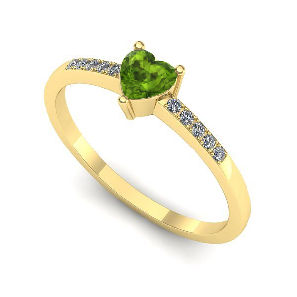 Inel din aur galben cu peridot