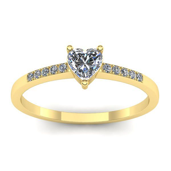 Inel logodna cu safir alb inima