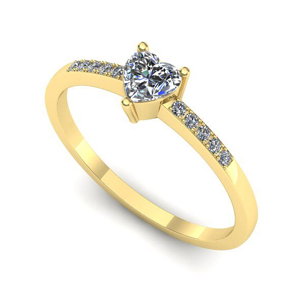 Inel logodna din aur galben cu safir alb