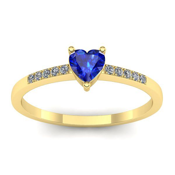 Inel logodna cu safir inima