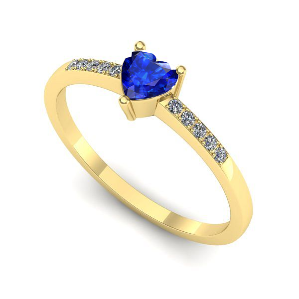 Inel din aur galben cu safir