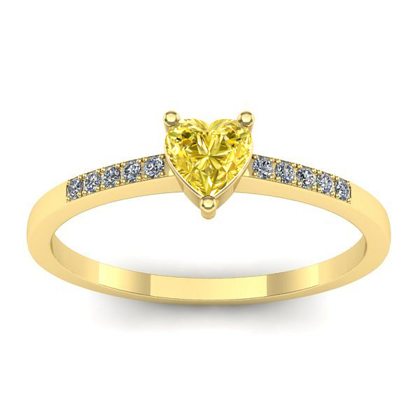 Inel de logodna cu safir galben inima