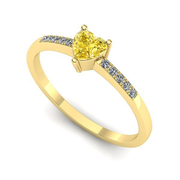 Inel logodna din aur galben cu safir galben