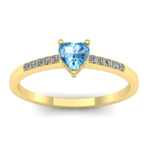 Inel de logodna cu topaz blue inima