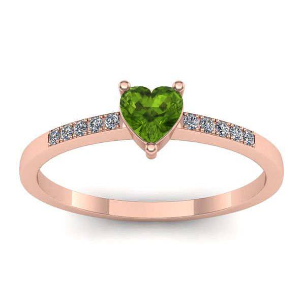 Inel cu peridot inima
