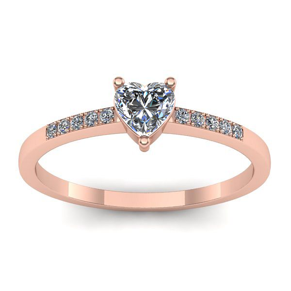 Inel de logodna cu safir alb inima