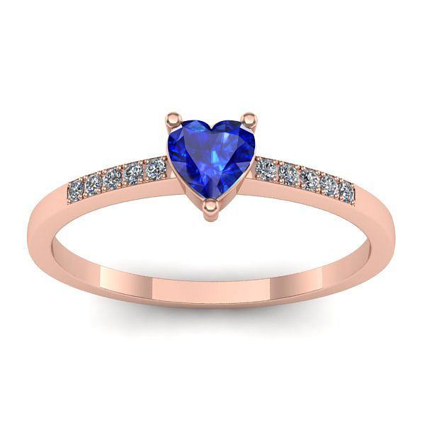 Inel cu safir inima