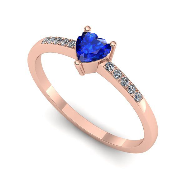 Inel din aur roz cu safir