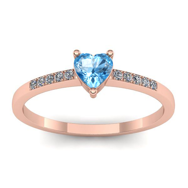 Inel logodna cu topaz blue inima