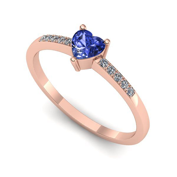 Inel din aur roz cu tanzanit