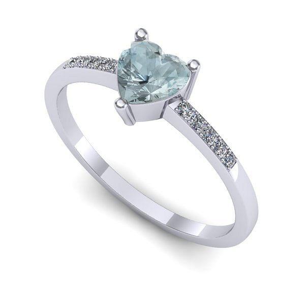 Inel din aur alb cu aquamarin