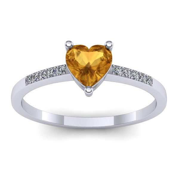 Inel logodna cu citrin inima