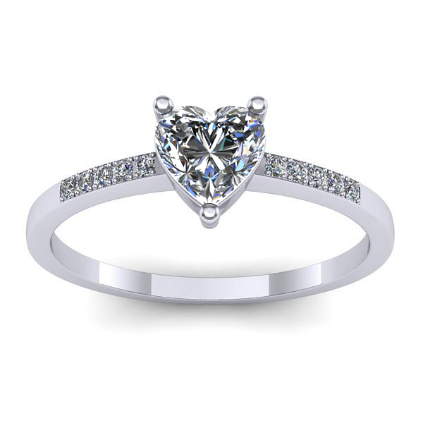 Inel de logodna cu safir alb inima