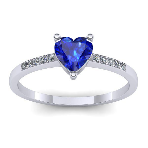 Inel de logodna cu safir inima