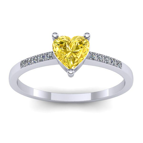 Inel cu safir galben inima