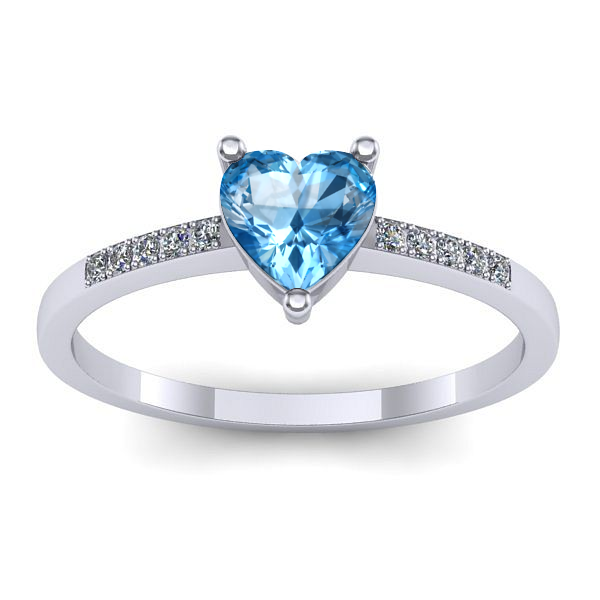 Inel logodna cu topaz blue inima