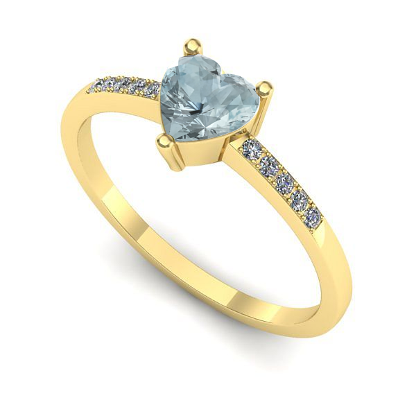 Inel din aur galben cu aquamarin