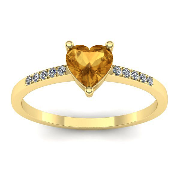 Inel de logodna cu citrin inima