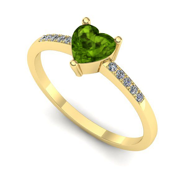 Inel de logodna din aur galben cu peridot