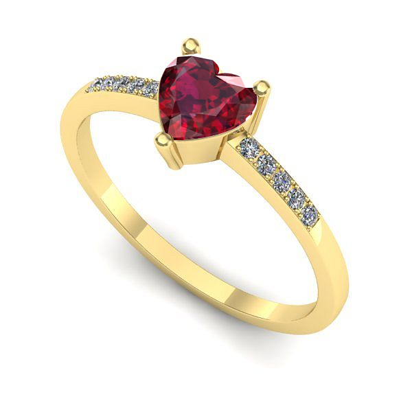 Inel de logodna din aur galben cu rubin