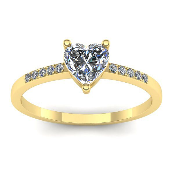 Inel logodna cu diamant de laborator inima