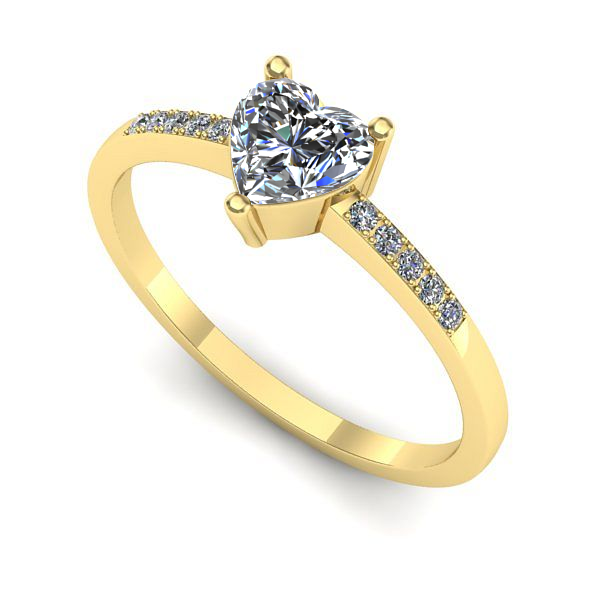 Inel logodna din aur galben cu safir alb