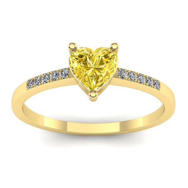 Inel de logodna cu safir galben inima