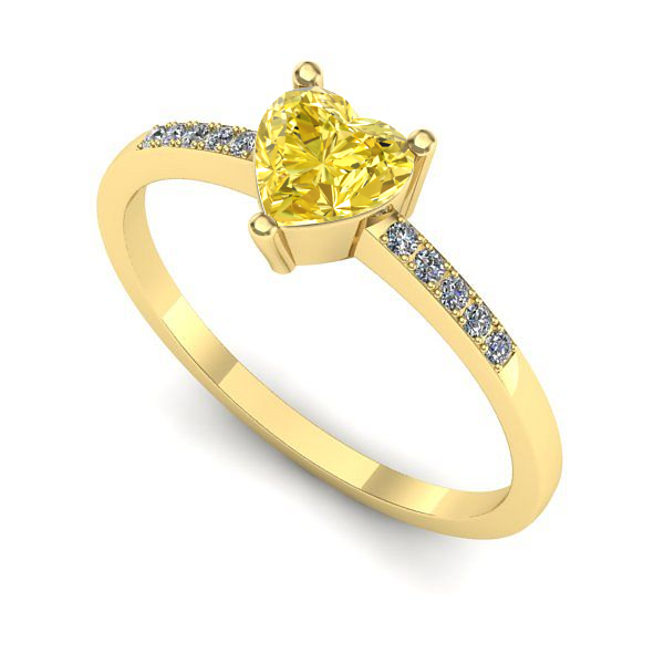 Inel din aur galben cu safir galben