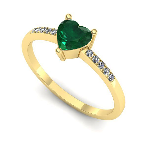 Inel din aur galben cu smarald