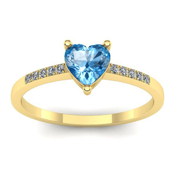 Inel de logodna cu topaz blue inima