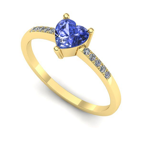 Inel din aur galben cu tanzanit