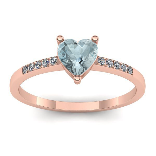 Inel logodna cu aquamarin inima